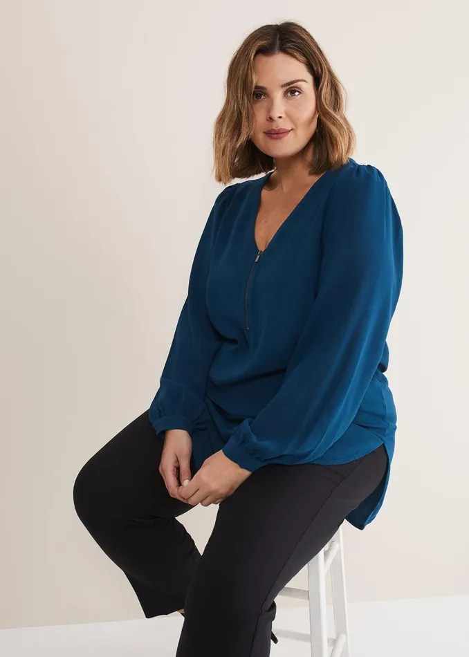 Women Phase Eight Shirts and Blouses Caelen Tunic Blouse Teal