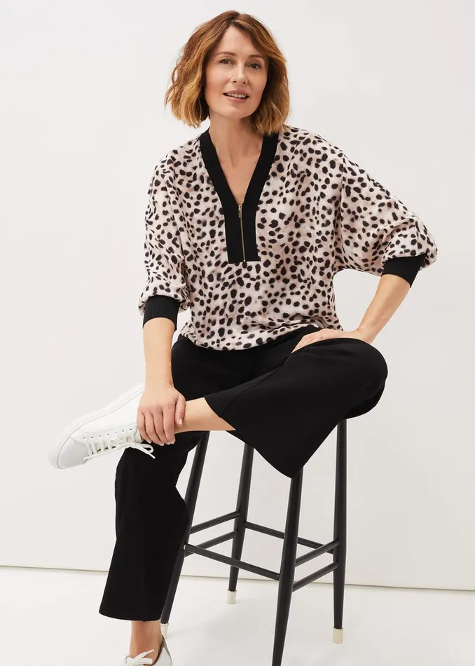 Women Phase Eight Shirts and Blouses Calla Leopard Print Blouse Multicoloured