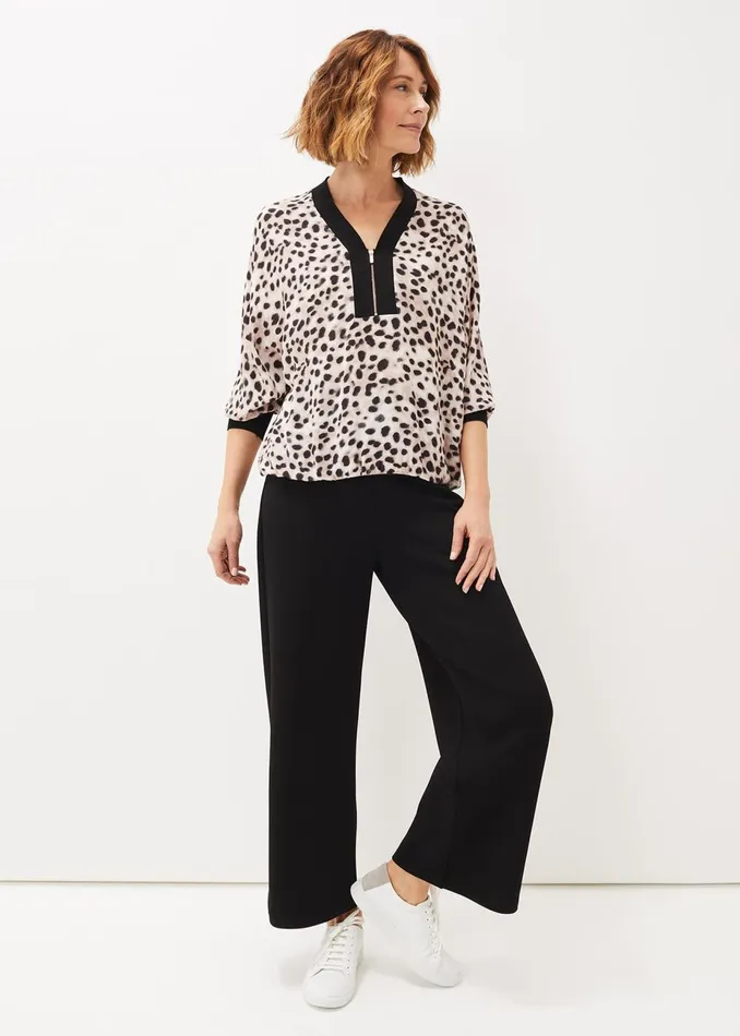 Women Phase Eight Shirts and Blouses Calla Leopard Print Blouse Multicoloured