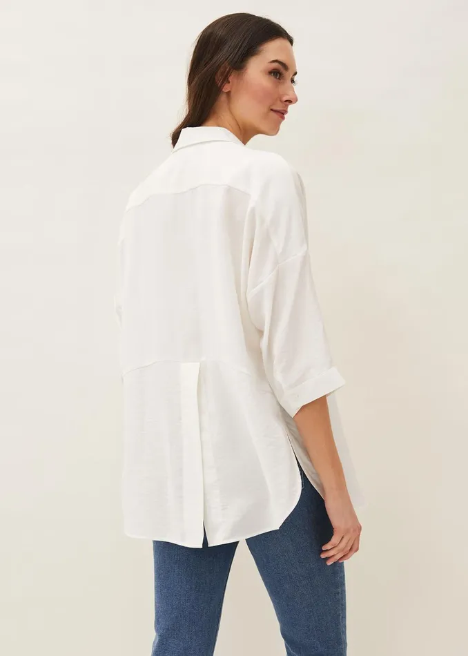 Women Phase Eight Shirts and Blouses Cynthia Longline Shirt Ivory