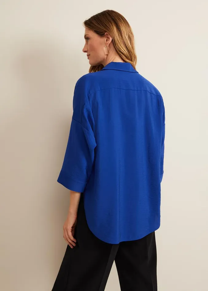 Women Phase Eight Shirts and Blouses Cynthia Zip Shirt Cobalt