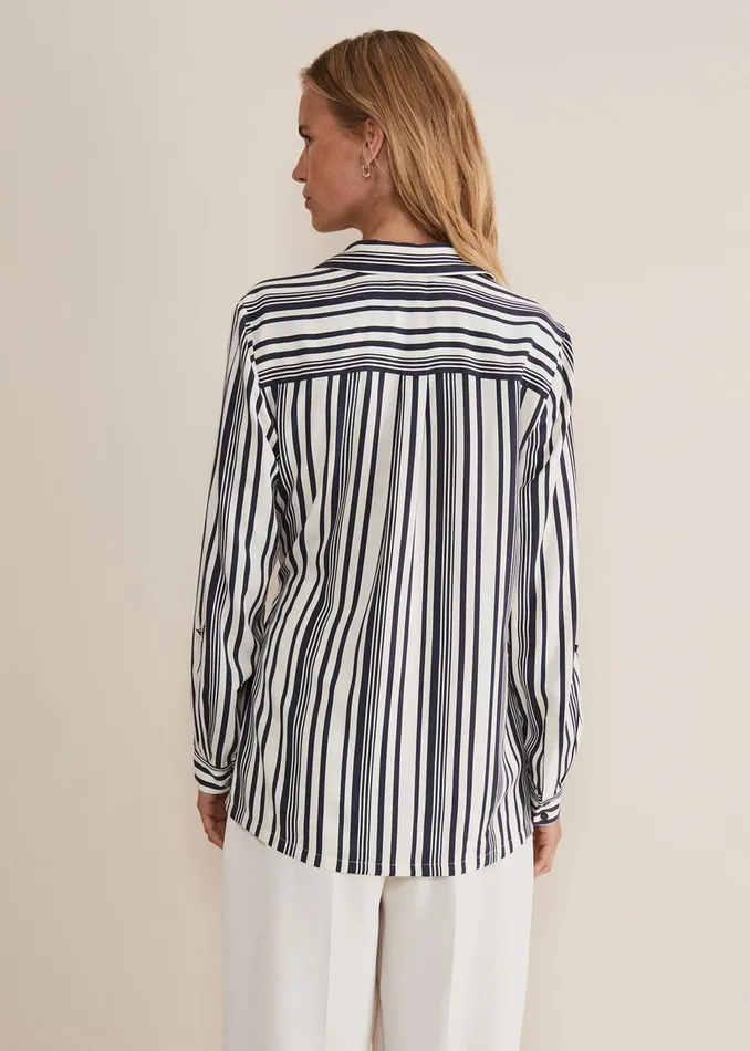 Women Phase Eight Shirts and Blouses Dalila Striped Wrap Blouse Carbonivory
