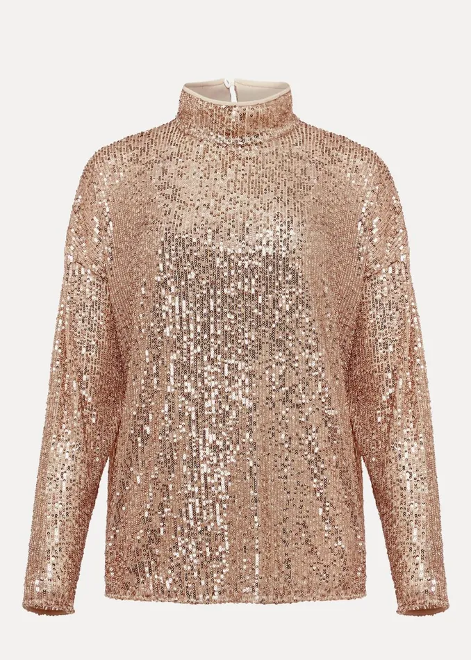 Women Phase Eight Shirts and Blouses Dhara Sequin Blouse Oyster