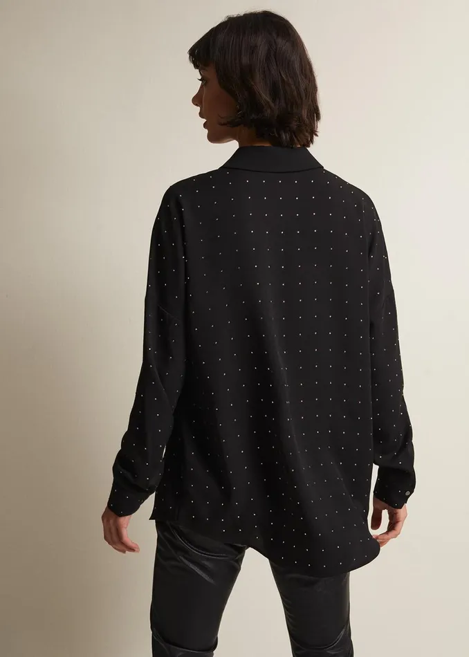 Women Phase Eight Shirts and Blouses Elowen Embellished Longline Shirt Black