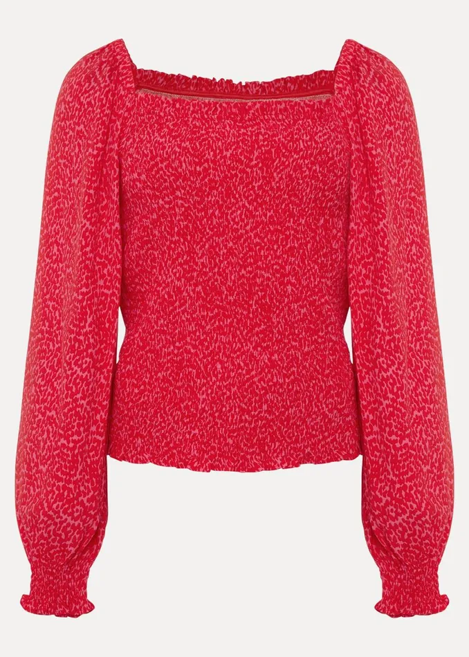 Women Phase Eight Shirts and Blouses Esty Square Neck Blouse Pinkred