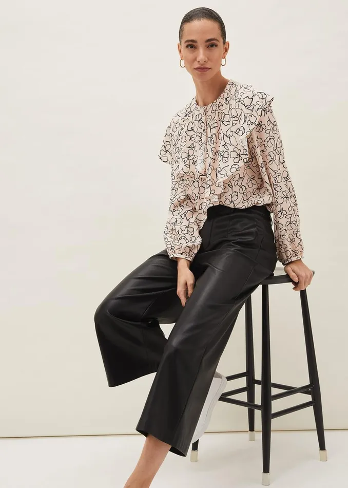 Women Phase Eight Shirts and Blouses Ida Floral Blouse Pinkgrey