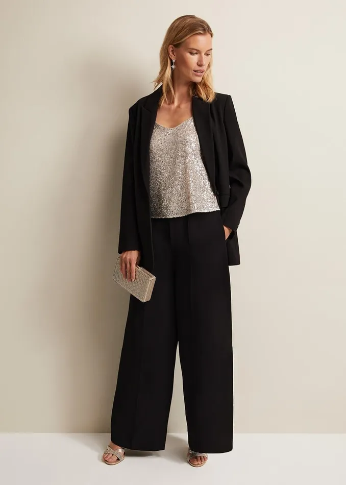Women Phase Eight Shirts and Blouses Ivy Sequin Camisole Oyster