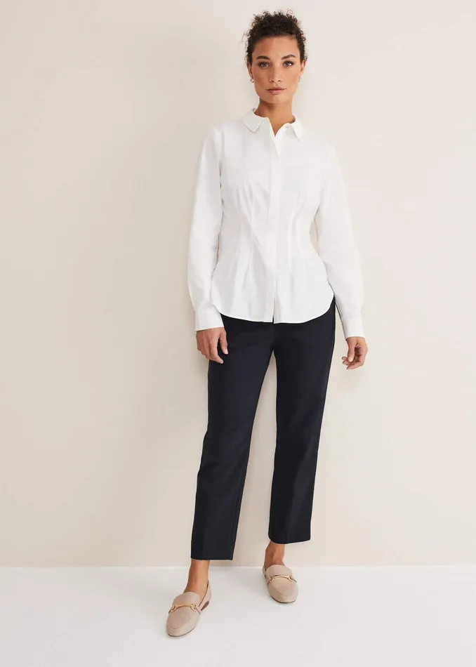 Women Phase Eight Shirts and Blouses Kiyah Fitted Shirt White