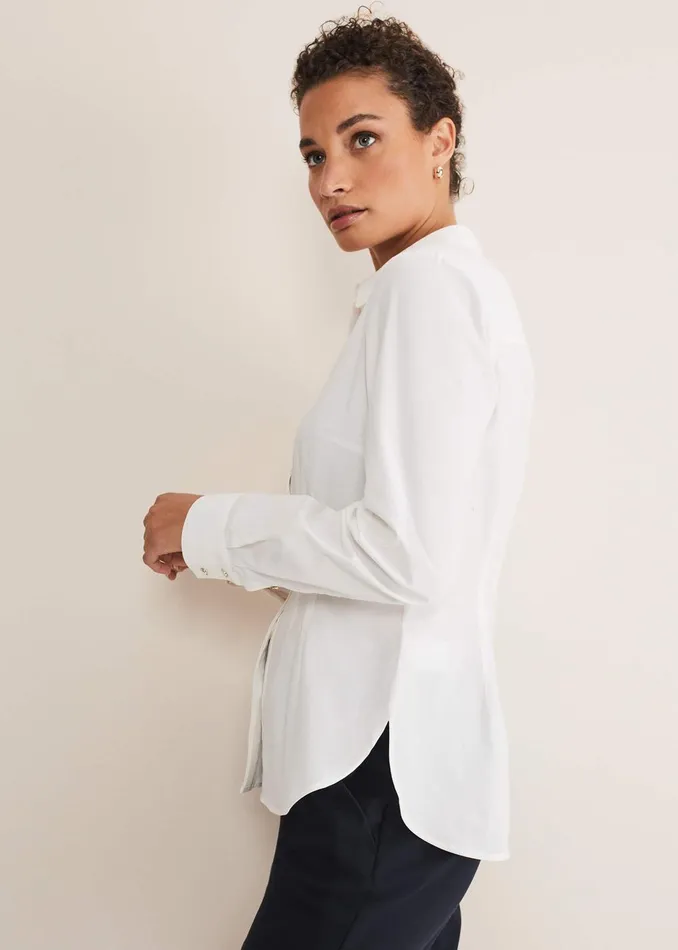 Women Phase Eight Shirts and Blouses Kiyah Fitted Shirt White