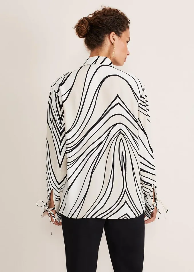 Women Phase Eight Shirts and Blouses Macie Button Shirt Blackcream