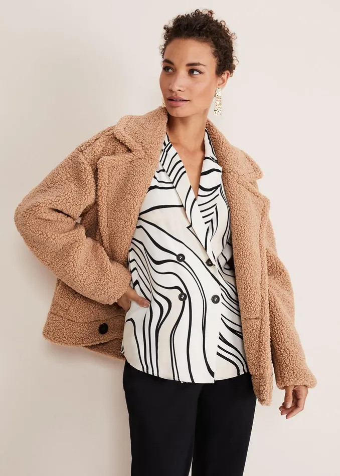 Women Phase Eight Shirts and Blouses Macie Button Shirt Blackcream
