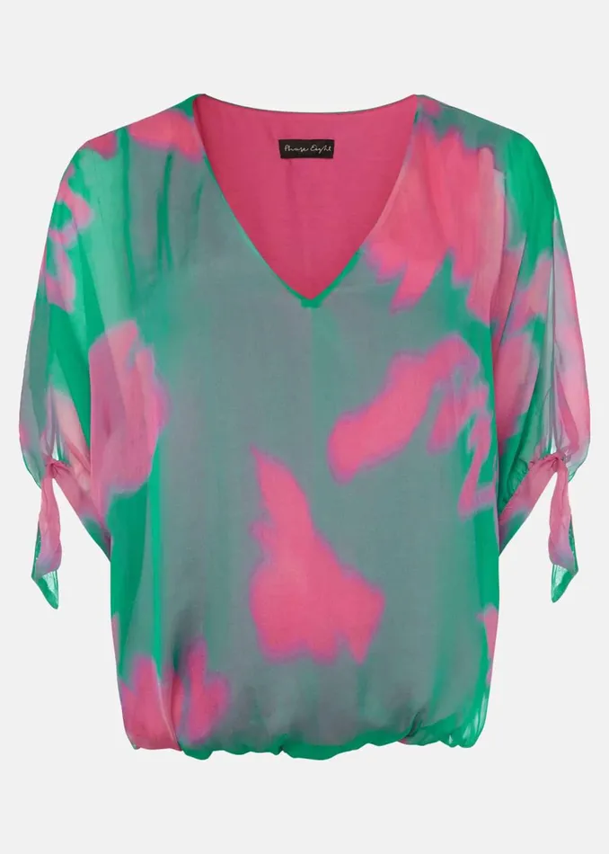 Women Phase Eight Shirts and Blouses Madison Silk Blouse Greenpink