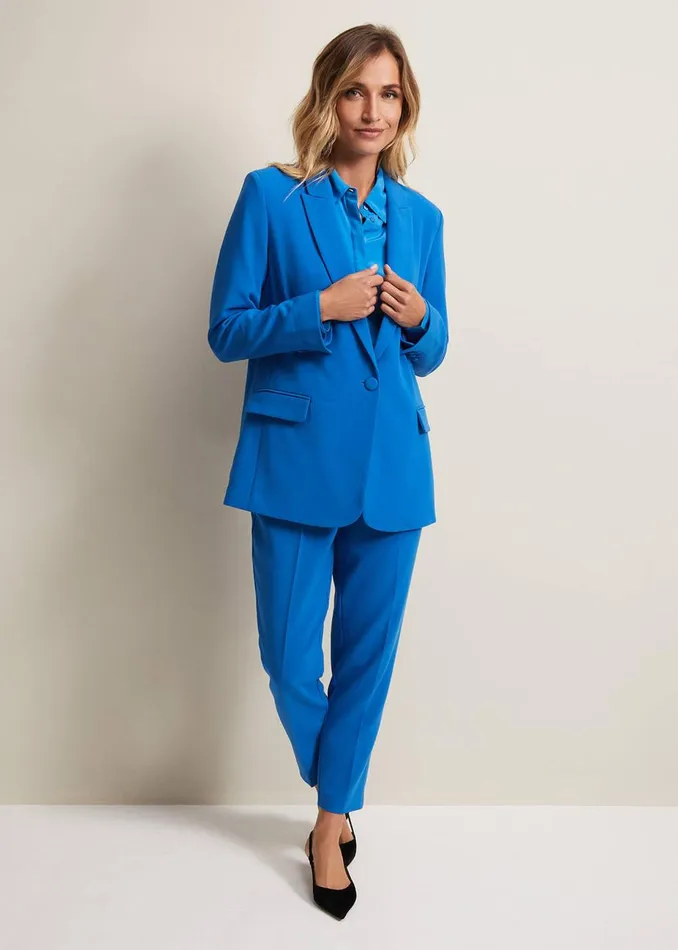 Women Phase Eight Shirts and Blouses Nadelina Luxe Plain Fitted Shirt Teal