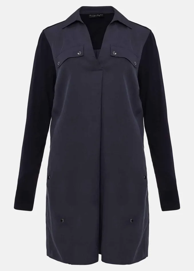 Women Phase Eight Shirts and Blouses Neave Button Tunic Navy