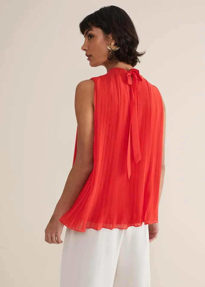 Women Phase Eight Shirts and Blouses Nina Pleated Top Fire