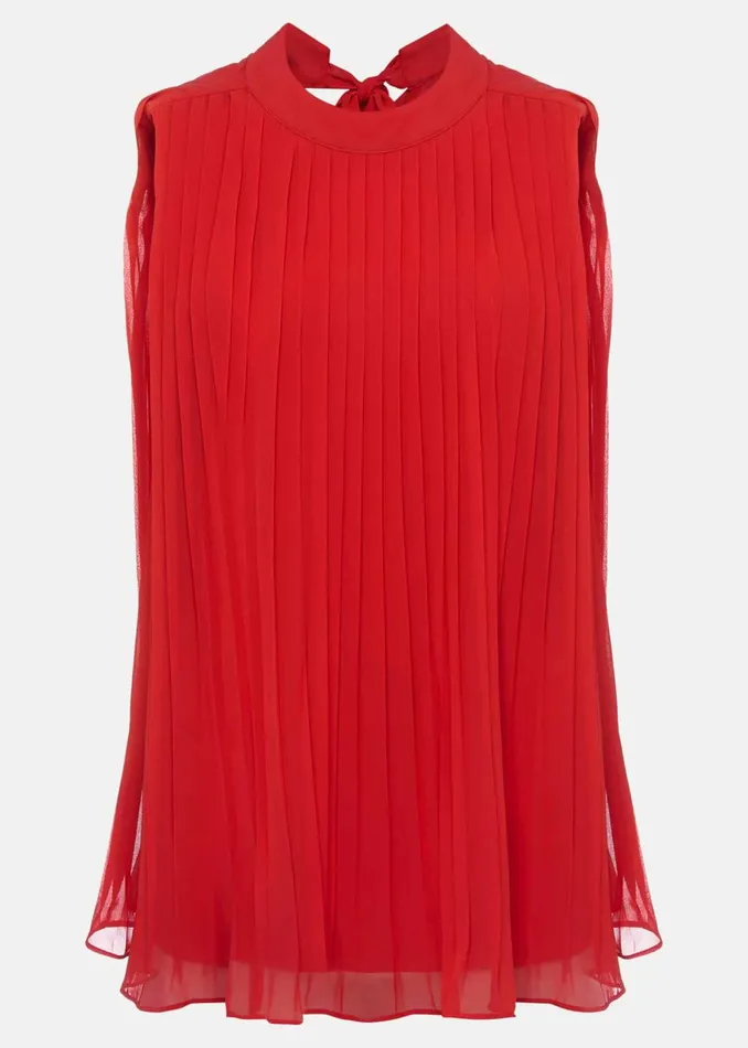 Women Phase Eight Shirts and Blouses Nina Pleated Top Fire