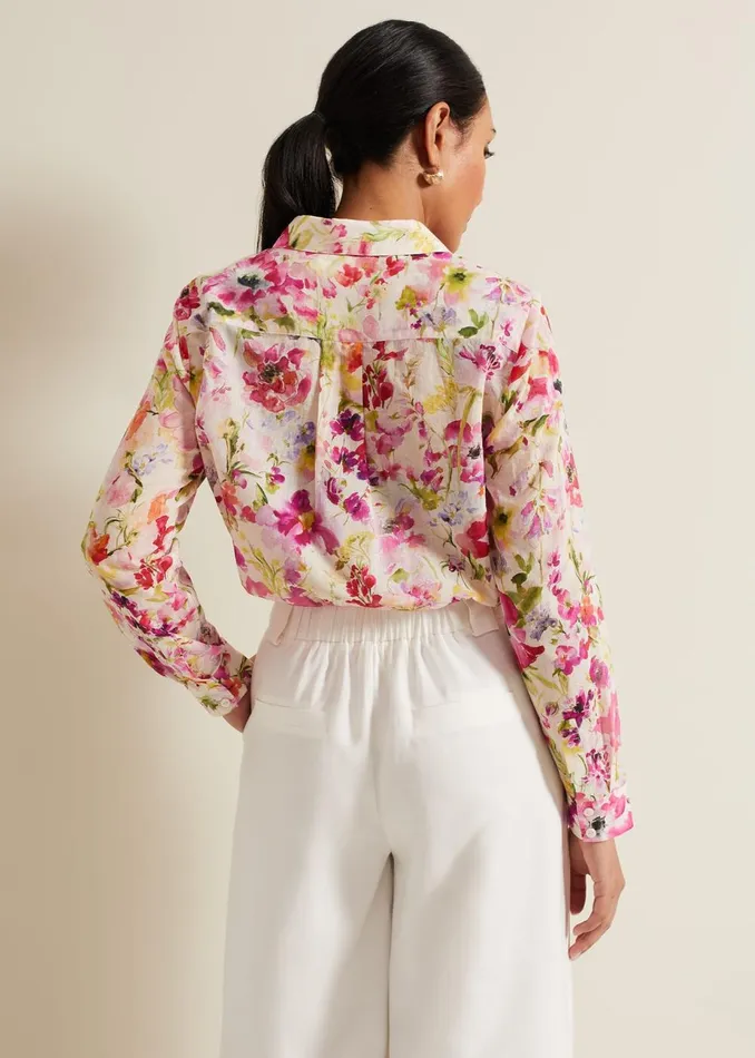 Women Phase Eight Shirts and Blouses Petite Maddelena Floral Print Shirt Multicoloured