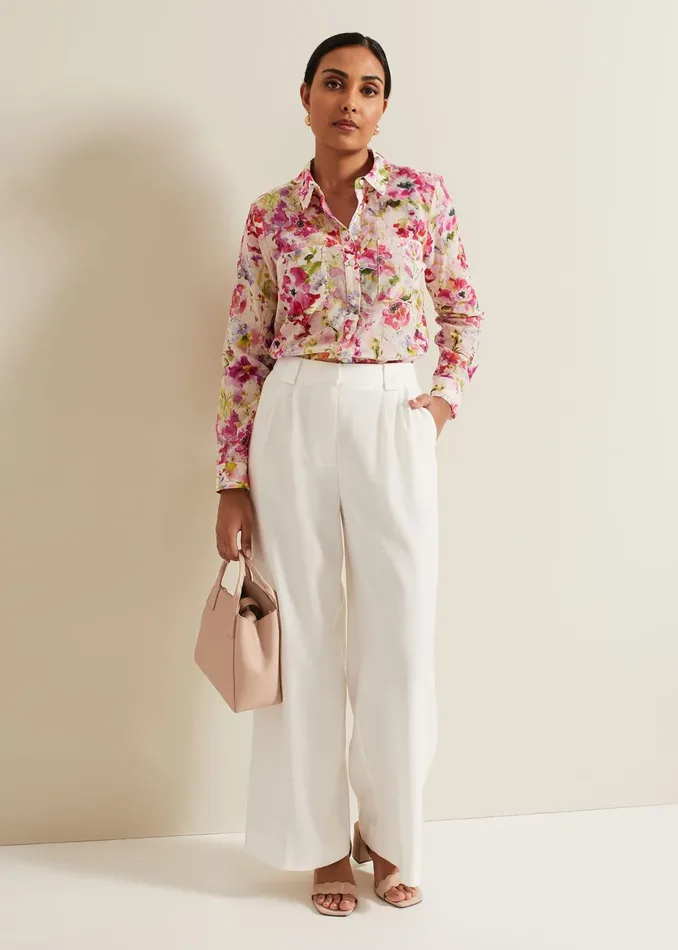 Women Phase Eight Shirts and Blouses Petite Maddelena Floral Print Shirt Multicoloured