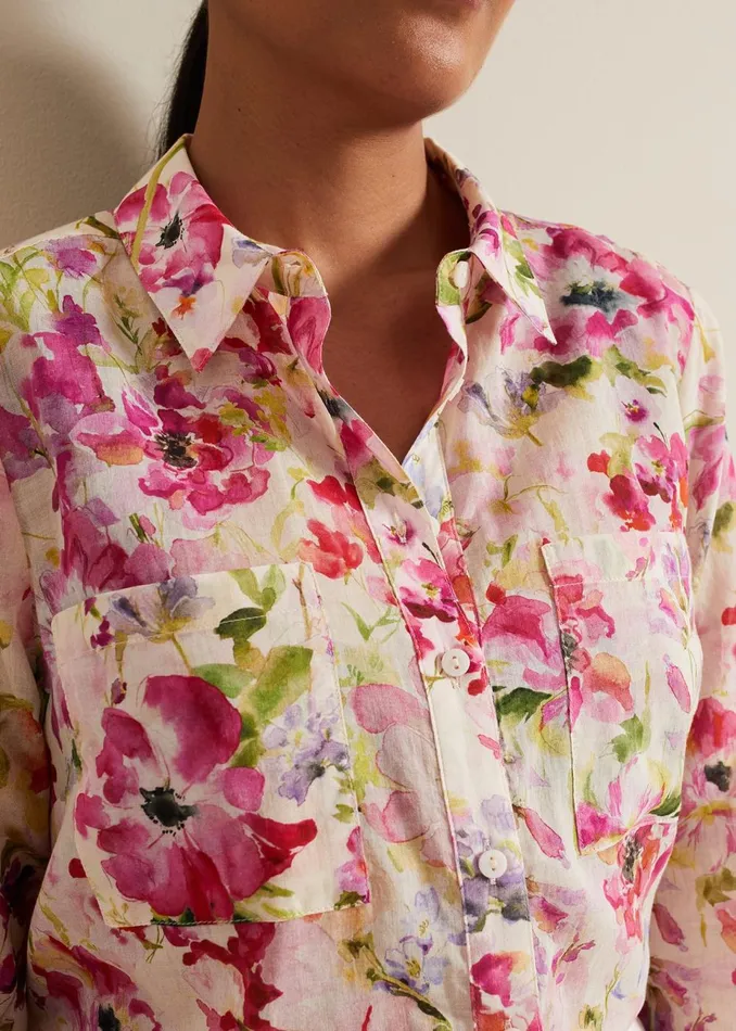 Women Phase Eight Shirts and Blouses Petite Maddelena Floral Print Shirt Multicoloured