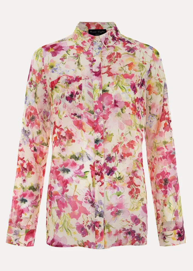 Women Phase Eight Shirts and Blouses Petite Maddelena Floral Print Shirt Multicoloured