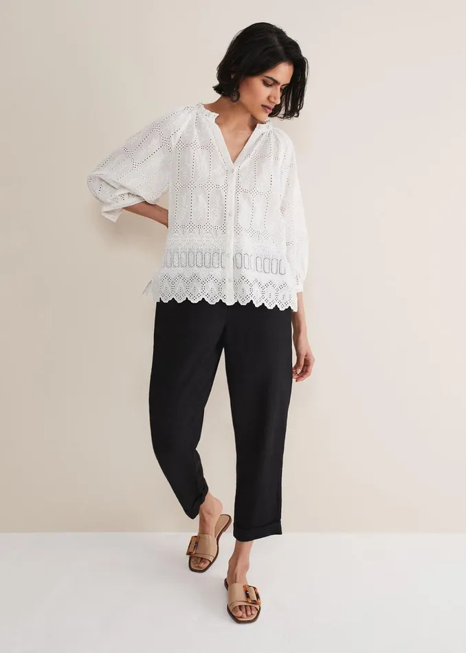 Women Phase Eight Shirts and Blouses Sierra Broderie Blouse White