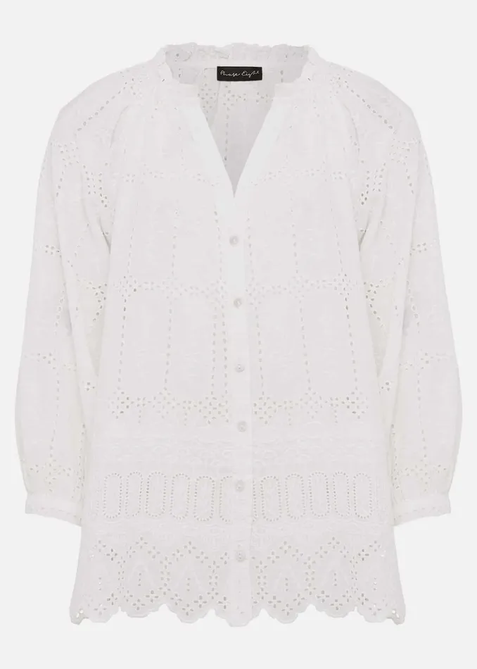 Women Phase Eight Shirts and Blouses Sierra Broderie Blouse White