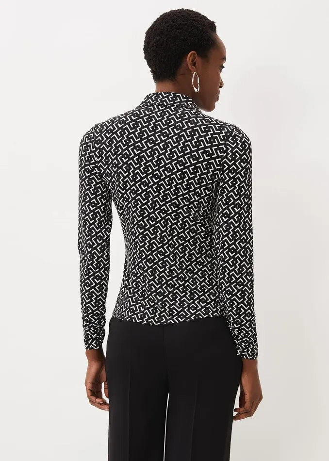 Women Phase Eight Shirts and Blouses Teigan Jersey Popper Front Shirt Blackivory