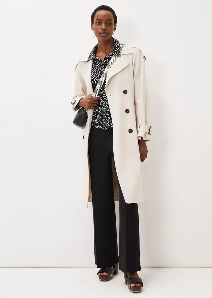 Women Phase Eight Shirts and Blouses Teigan Jersey Popper Front Shirt Blackivory