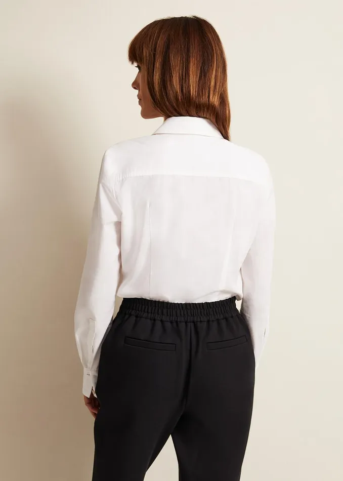 Women Phase Eight Shirts and Blouses White Cotton Fitted Shirt White