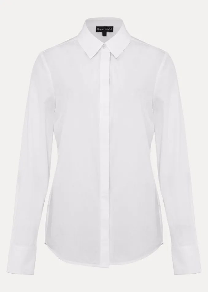 Women Phase Eight Shirts and Blouses White Cotton Fitted Shirt White