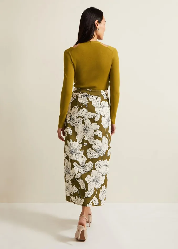 Women Phase Eight Skirts Amalia Floral Midi Skirt Green