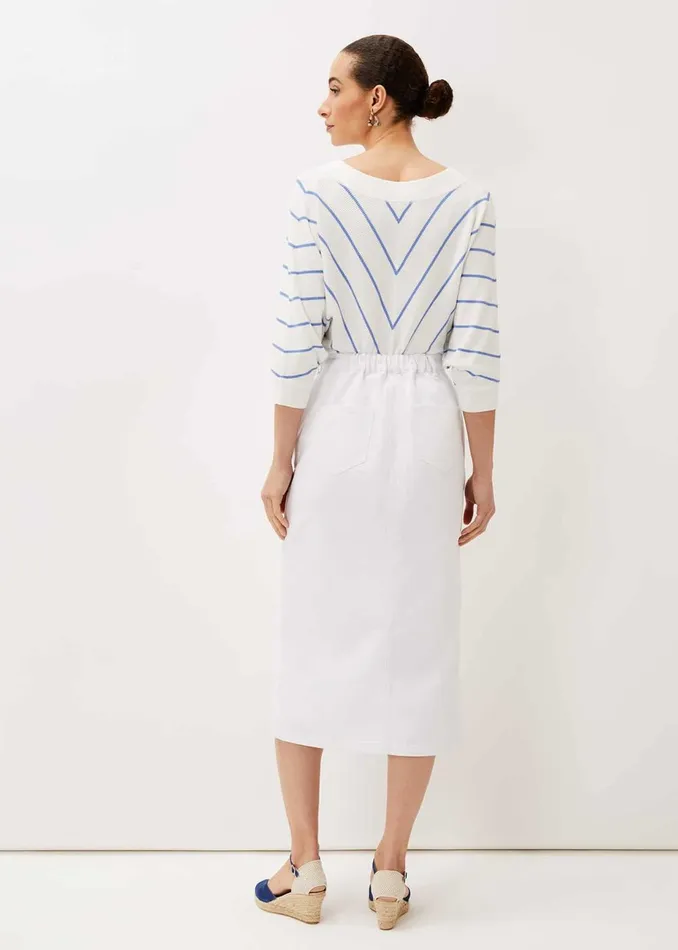 Women Phase Eight Skirts Aubrey Denim Midi Skirt White