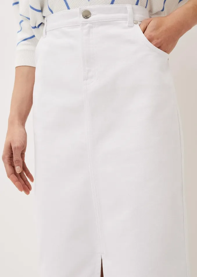 Women Phase Eight Skirts Aubrey Denim Midi Skirt White