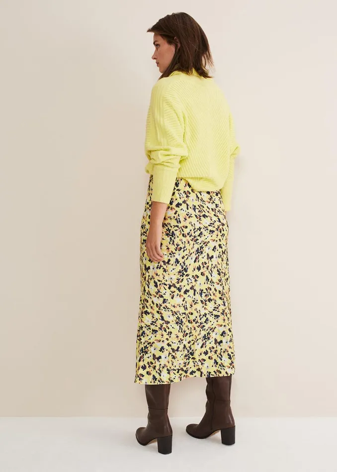 Women Phase Eight Skirts Blaire Floral Satin Slip Skirt Yellow