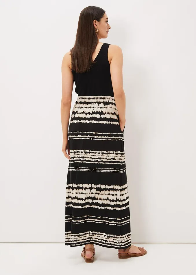 Women Phase Eight Skirts Ce Ce Tie Dye Jersey Maxi Skirt Black
