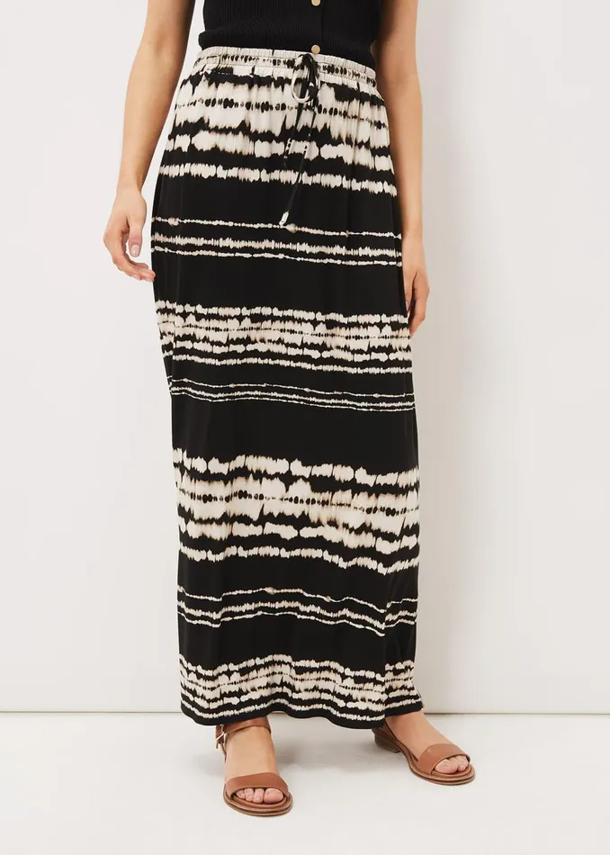 Women Phase Eight Skirts Ce Ce Tie Dye Jersey Maxi Skirt Black