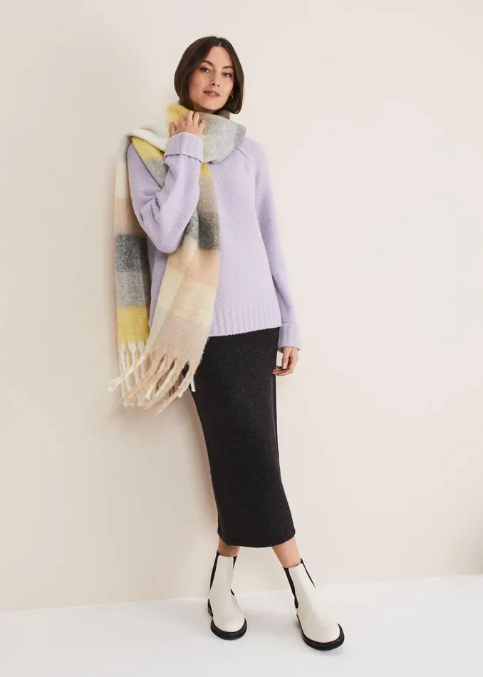 Women Phase Eight Skirts Cindy Cosy CoOrd Knit Skirt Charcoal