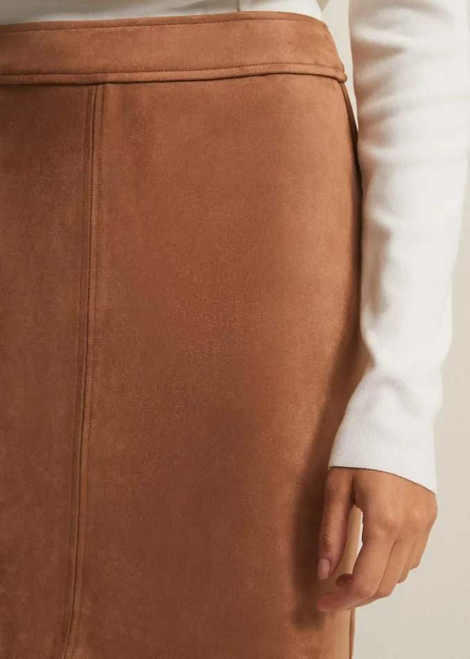 Women Phase Eight Skirts Darya Faux Suede Mini Skirt Camel