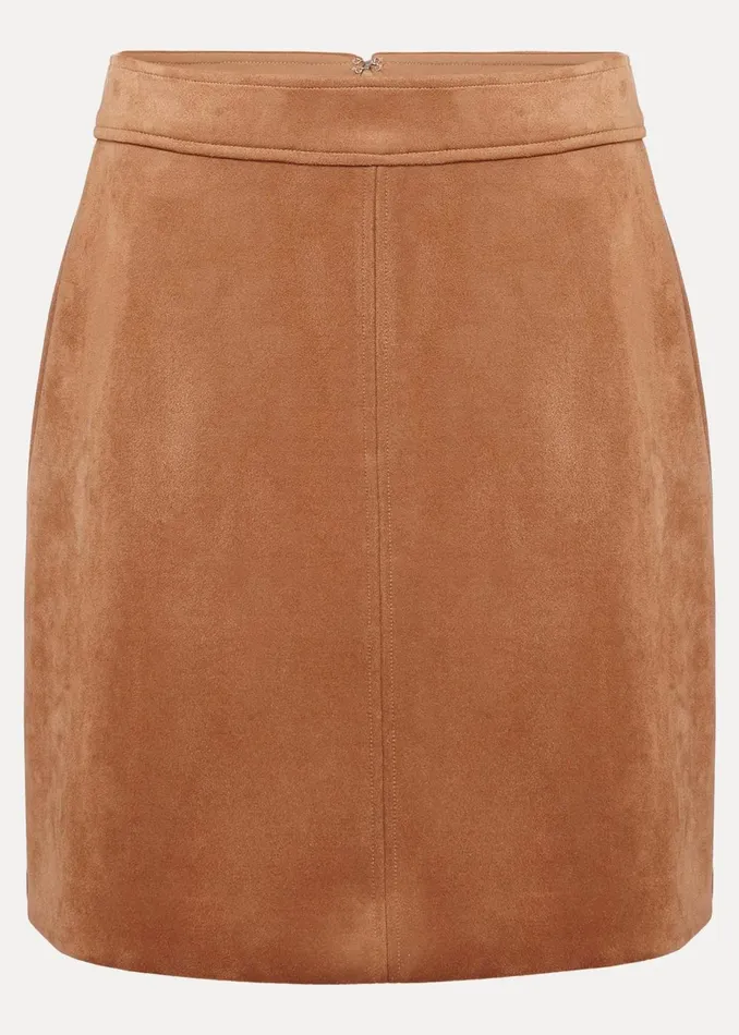Women Phase Eight Skirts Darya Faux Suede Mini Skirt Camel