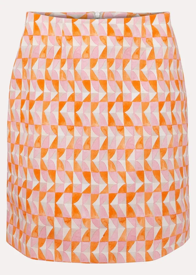 Women Phase Eight Skirts Elysia Geo Mini Skirt Pinkorange