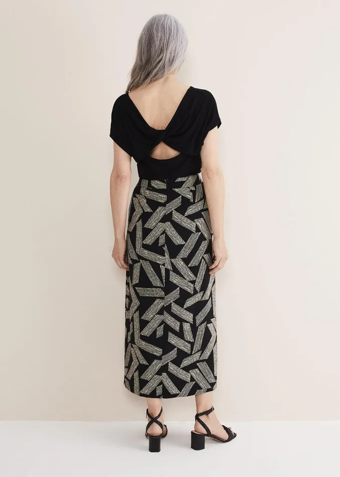 Women Phase Eight Skirts Hatty Diagonal Dot Wrap Skirt Blackivory