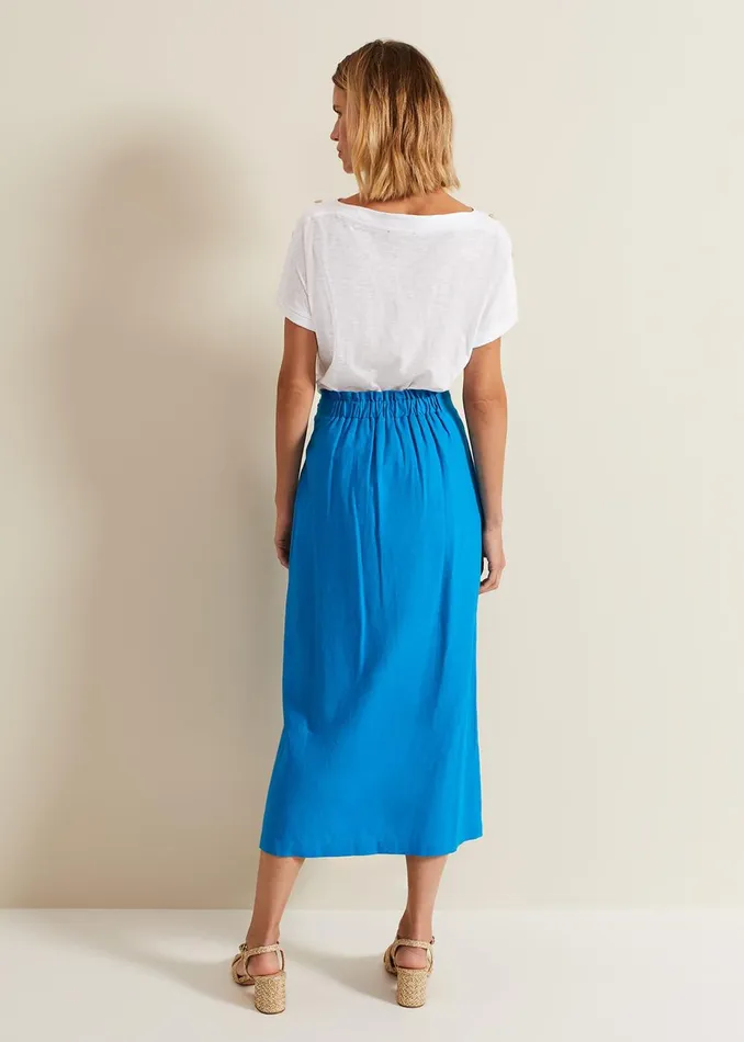 Women Phase Eight Skirts Hayden Linen Wrap Skirt Blue
