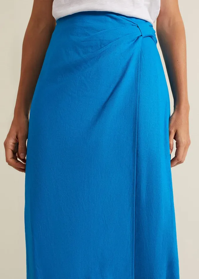 Women Phase Eight Skirts Hayden Linen Wrap Skirt Blue
