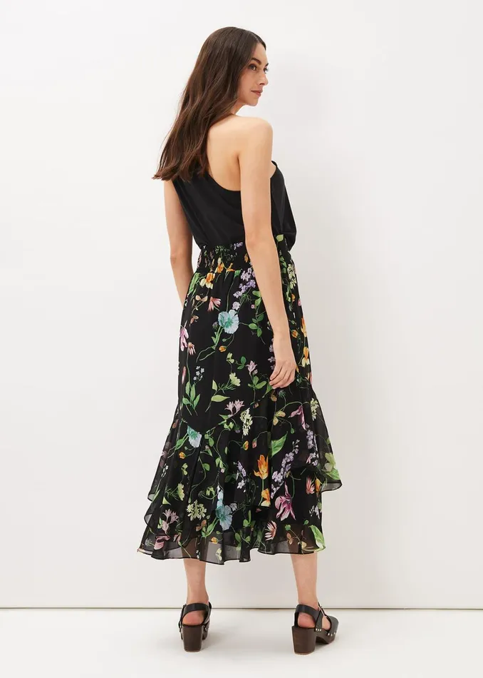 Women Phase Eight Skirts Kayley Floral Printed Maxi Skirt Blackmulti