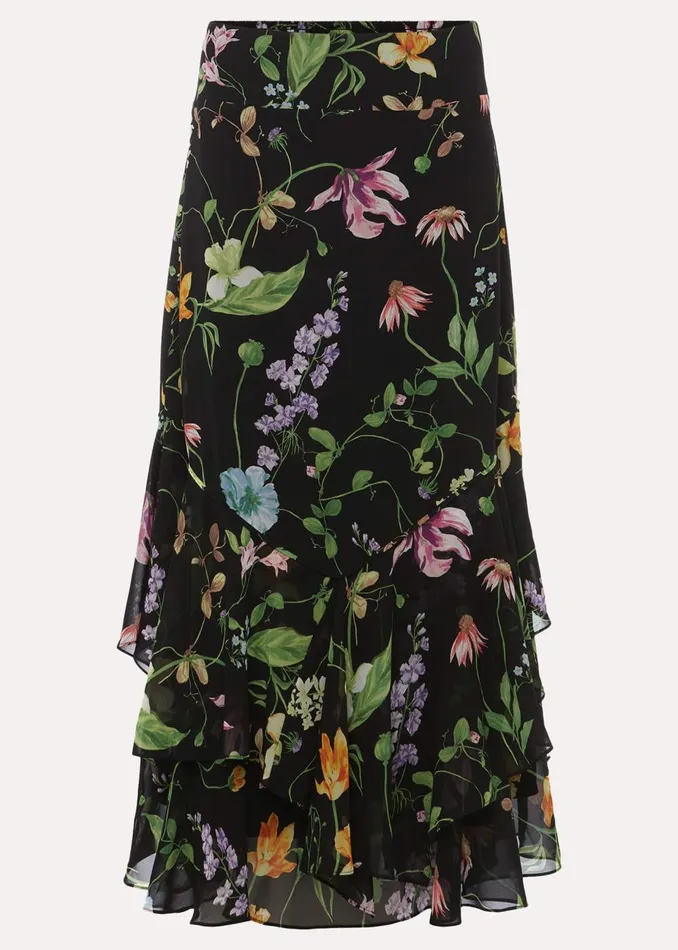 Women Phase Eight Skirts Kayley Floral Printed Maxi Skirt Blackmulti