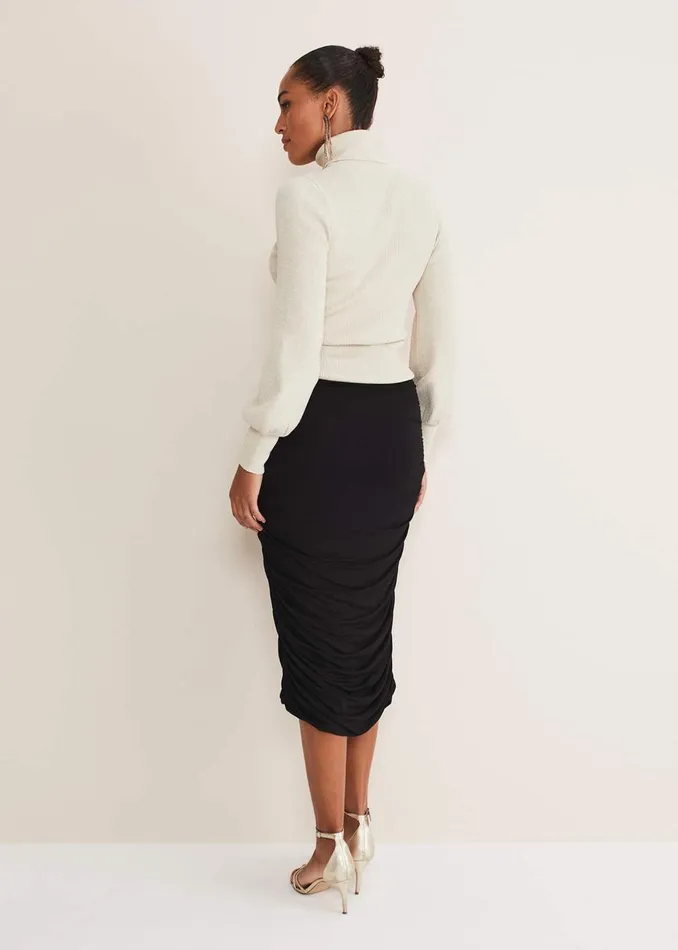 Women Phase Eight Skirts Kealey Ruched Skirt Black