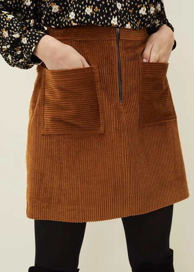 Women Phase Eight Skirts Kennedy Corduroy Mini Skirt Ochre