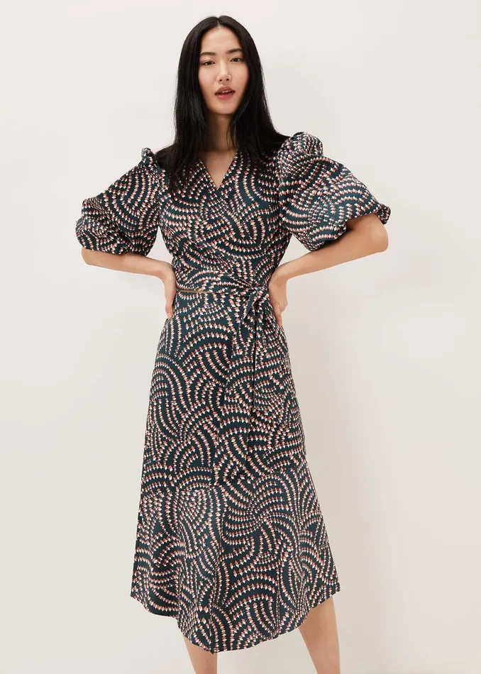 Women Phase Eight Skirts Kiri Geometric CoOrd Skirt Ocean Coral