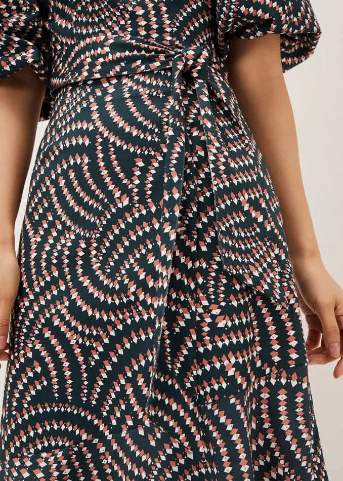 Women Phase Eight Skirts Kiri Geometric CoOrd Skirt Ocean Coral