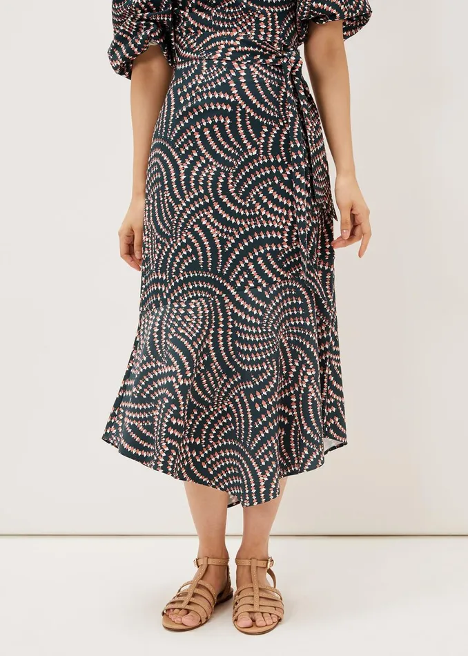 Women Phase Eight Skirts Kiri Geometric CoOrd Skirt Ocean Coral